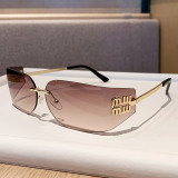 Women Metal Rimless Sunglasses