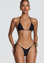 Women Beach Holiday Halter Neck Print Two‑Piece Bikini Swimsuit