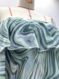 Women African Off‑Shoulder Print Strapless Crop Top & Pleated Skirt Two‑Piece Set