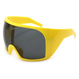 Women Oversized Integrated Futuristic Goggle‑Style Sunglasses