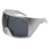 Women Oversized Integrated Futuristic Goggle‑Style Sunglasses