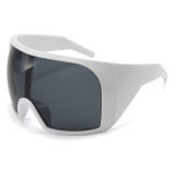 Women Oversized Integrated Futuristic Goggle‑Style Sunglasses