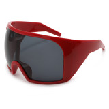 Women Oversized Integrated Futuristic Goggle‑Style Sunglasses