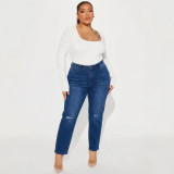 Women Ripped Denim Pants
