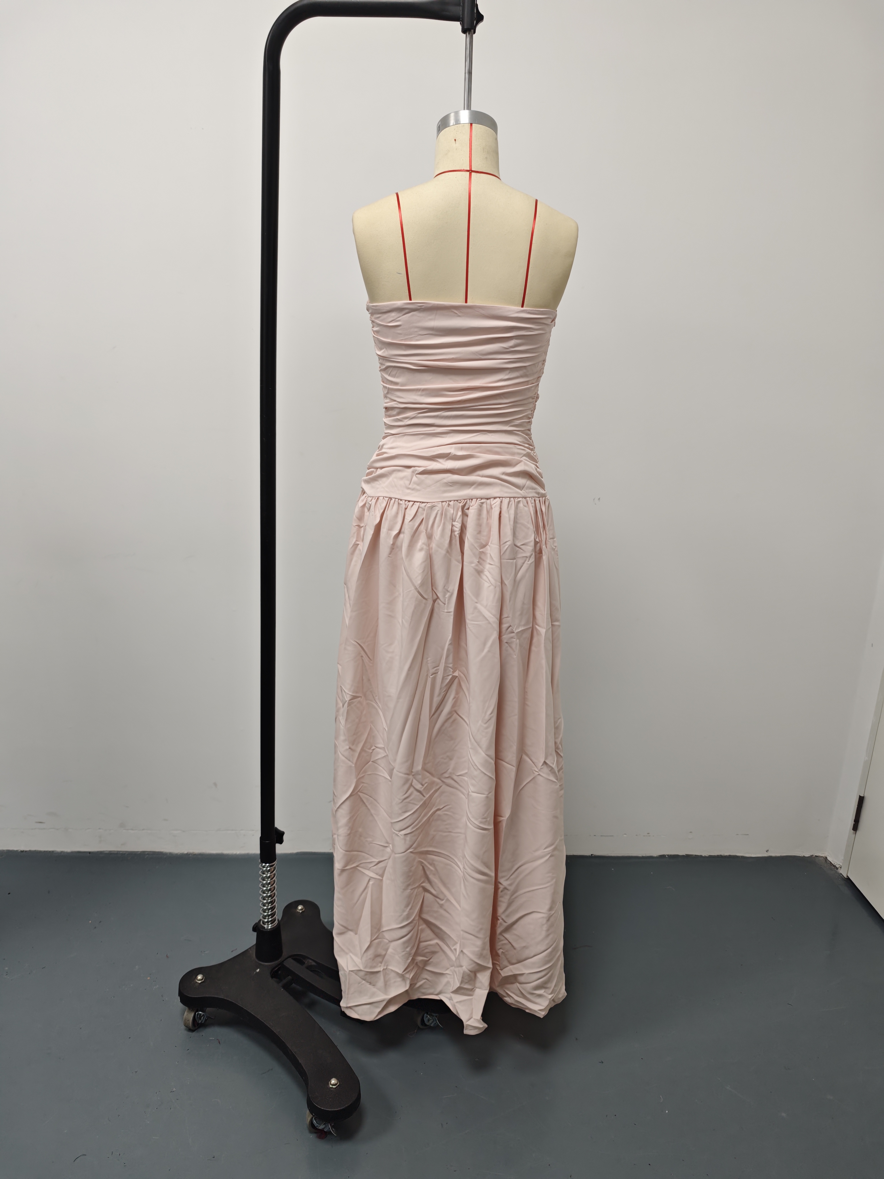 Pink Strapless Maxi Dress for Casual Party Wear