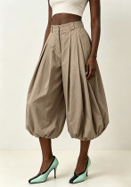 Women Casual American Style Mid‑Length Balloon Pants
