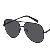 Metal Double‑Bridge Aviator Sunglasses
