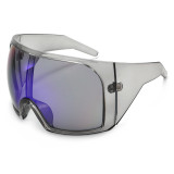 Women Oversized Integrated Futuristic Goggle‑Style Sunglasses