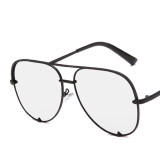 Metal Double‑Bridge Aviator Sunglasses