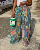 Women's Casual Pant Painted Tie-Dye Pants