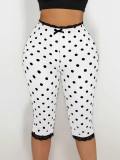 Women's Polka Dot Print Lace Cropped Pants