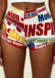 Women's Snake Print Summer Stretchy Shorts