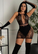Women's sexy hollowed-out jacquard mesh bodycon dress Women's sexy hollowed-out jacquard mesh bodycon dress