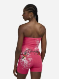 Women's American Rose Print Strapless Romper