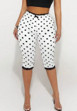 Women's Polka Dot Print Lace Cropped Pants