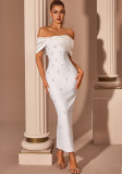 Women's Elegant Off-Shoulder Beaded Elegant Dress