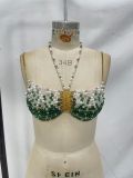 Women's Pearl and Gemstone Chain Patchwork Top