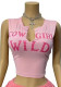 Women's Printed V-Neck Sleeveless Crop Top