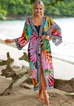 Women's Printed Beach Jacket Sexy Holidays Bikini Cover-Up Robe Women's Printed Beach Jacket Sexy Holidays Bikini Cover-Up Robe