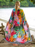 Women's Printed Beach Jacket Sexy Holidays Bikini Cover-Up Robe
