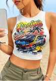 Women's Summer Sexy Letter Print U-Neck Top