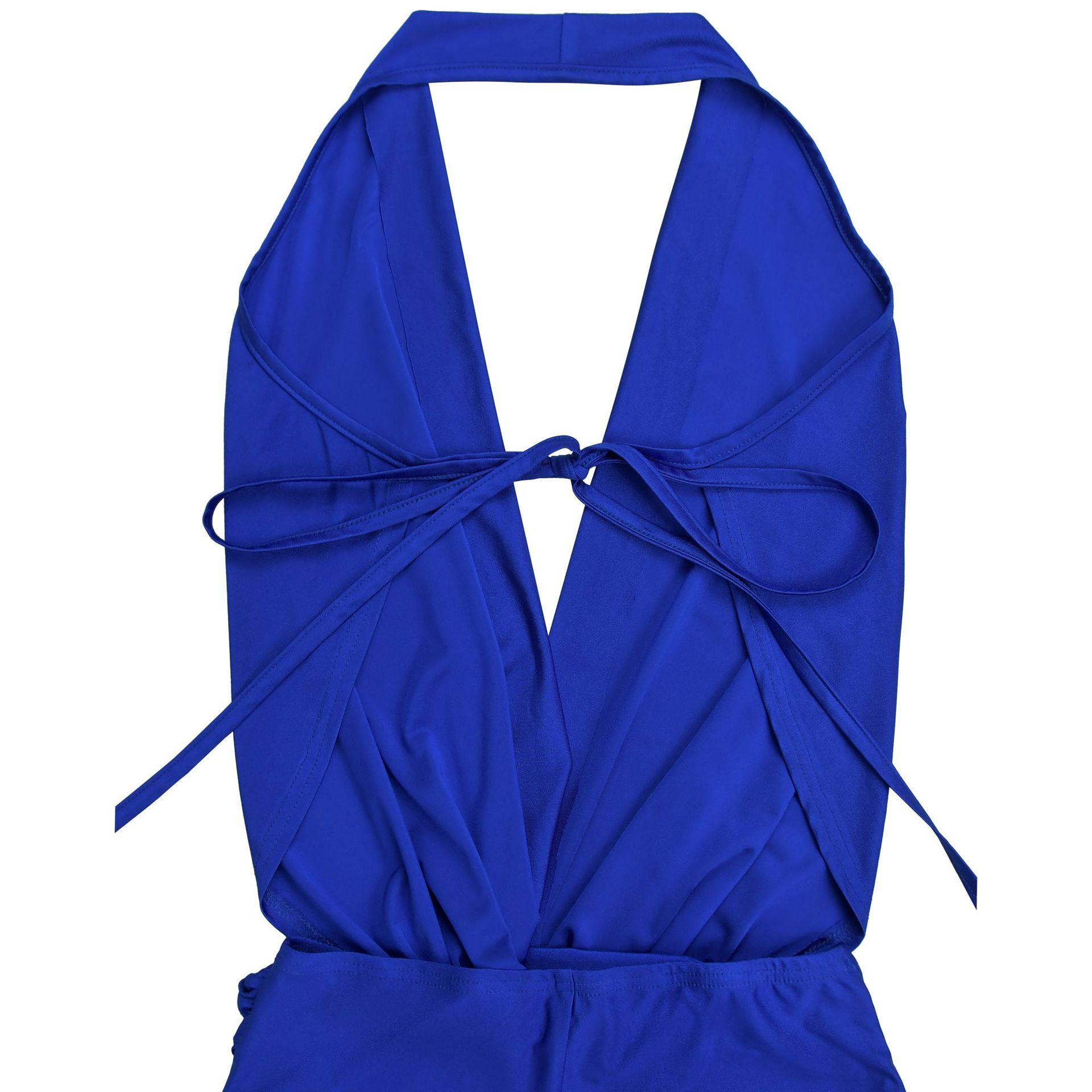 Halter V-Neck Lace-Up Jumpsuit for Party Wear