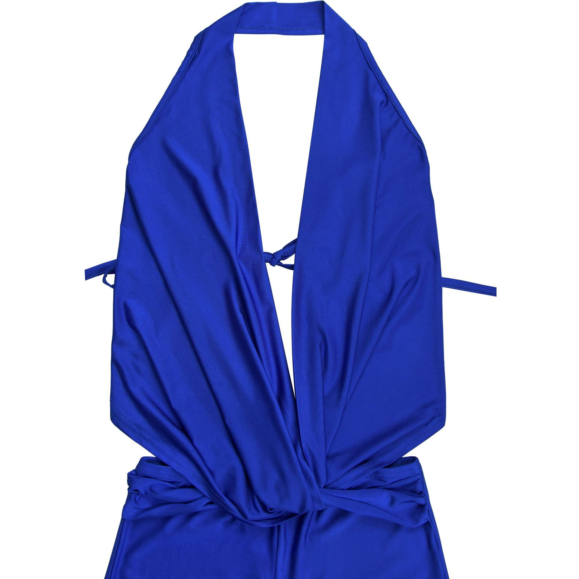 Halter V-Neck Lace-Up Jumpsuit for Party Wear