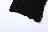 Women's sexy hollowed-out jacquard mesh bodycon dress