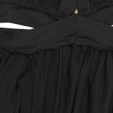 Women's Halter Neck V Neck Hollowed-out Starfish Ruffled Formal Party Maxi Dress