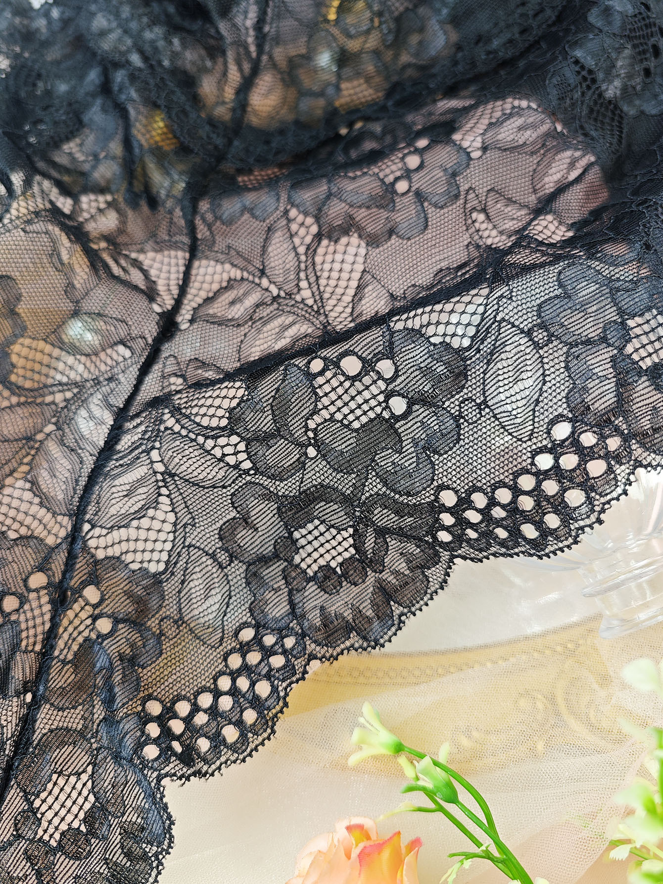 Slim Fit Lace See-Through Bodysuit for Intimate Wear