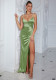 Women Summer Backless Sexy Slit Strap Dress