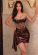 Women Strapless Rhinestone-Studded Pu-Leather Bodycon Dress