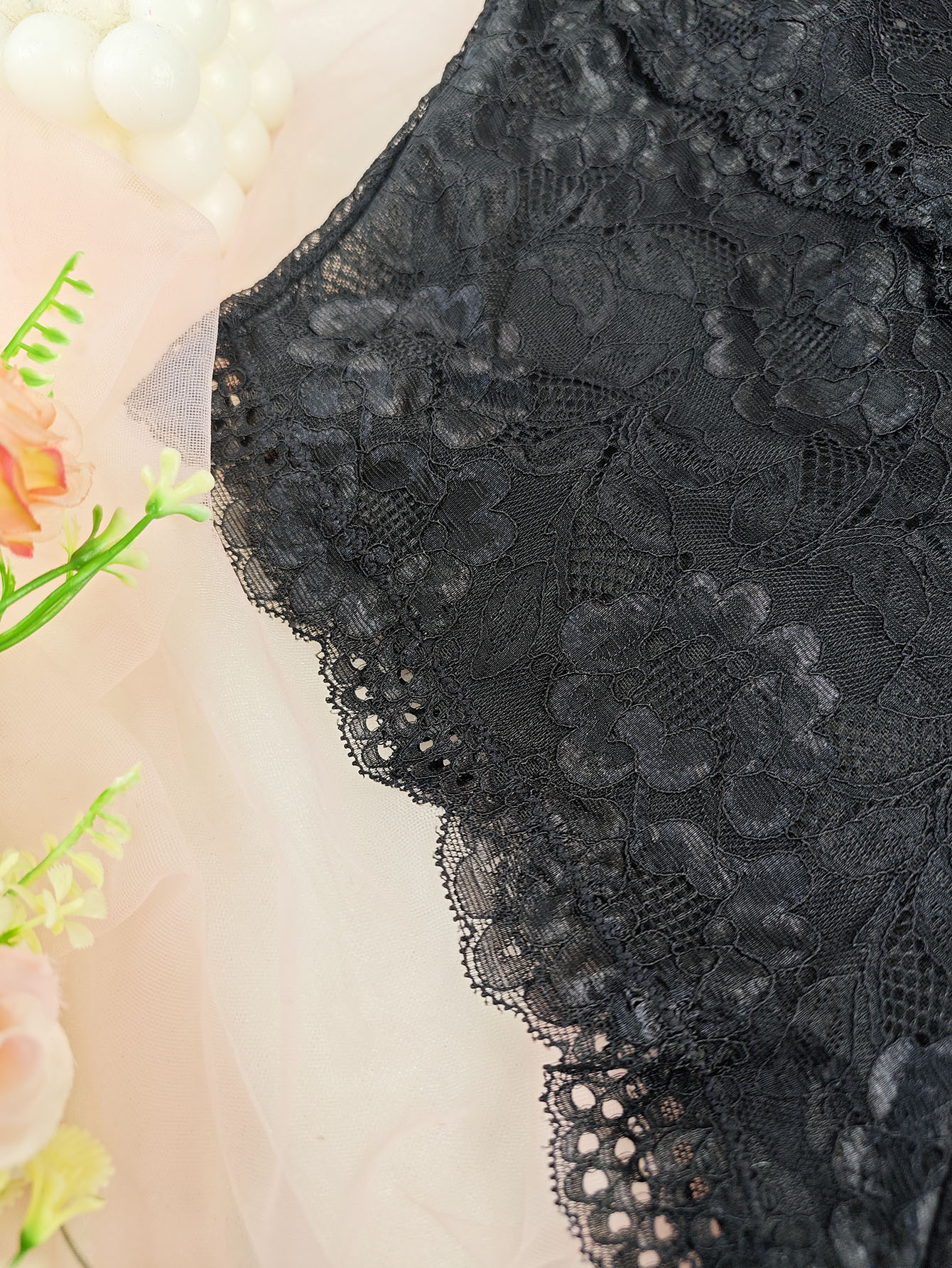 Slim Fit Lace See-Through Bodysuit for Intimate Wear