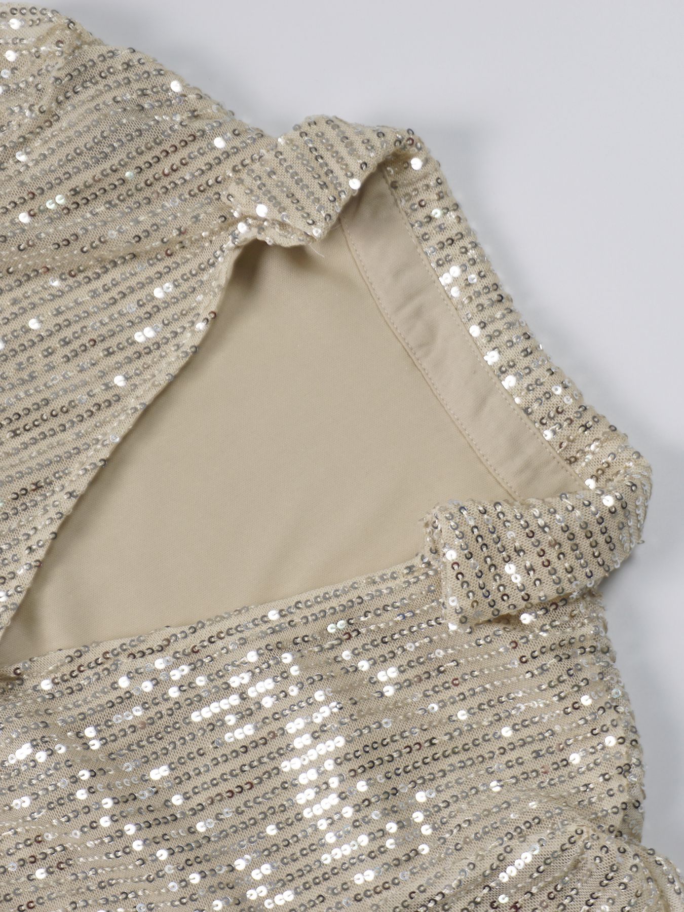 Sequin Lace-Up Long-Sleeve Dress for Formal Parties