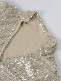 Women Sequin Lace-Up Long-Sleeve Formal Party Dress