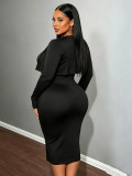 Women Jacket + Slit Camisole Dress Two-Piece Set