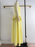 Women Summer African Solid Patchwork Maxi Dress