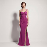 Women Herringbone Beaded Beaded Formal Party Dress Evening Dress
