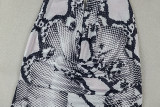 Women Gray and White Print Halter Neck Swing Neck Bodycon Dress