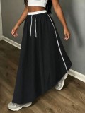 Women American Spring/Summer Drawstring Casual Skirt