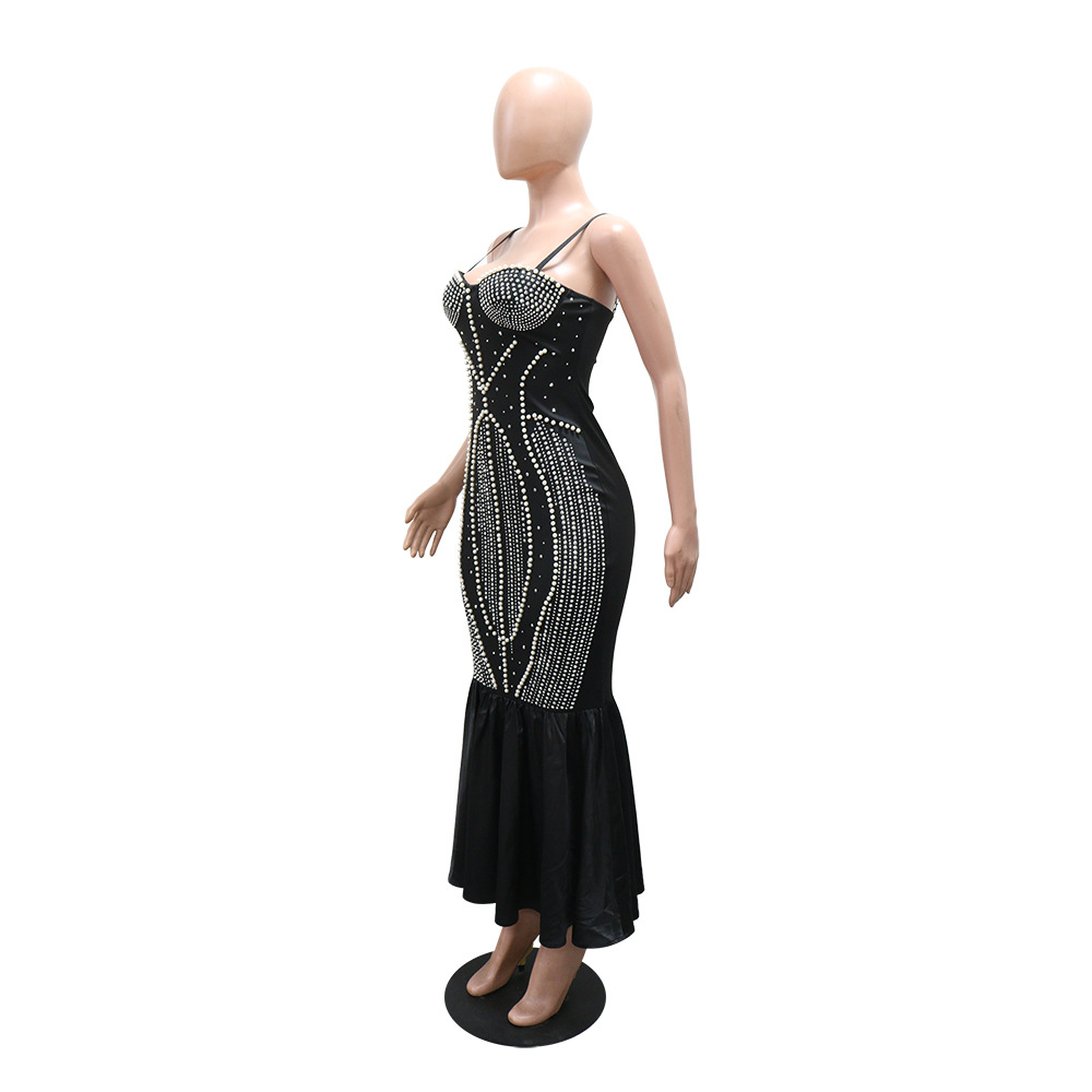 Strapless Beaded Bodycon Dress for Formal Parties