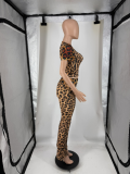 Women Printed Short Sleeve Top & Bell Bottom Pants Two‑Piece Set