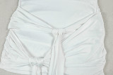 Women Solid Lace-Up Off-Shoulder Shoulder - Halter Neck Strapless Bodycon Dress