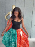 Women African Print Irregular Skirt