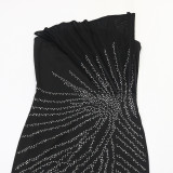 Women Solid Beaded Backless Maxi Dress