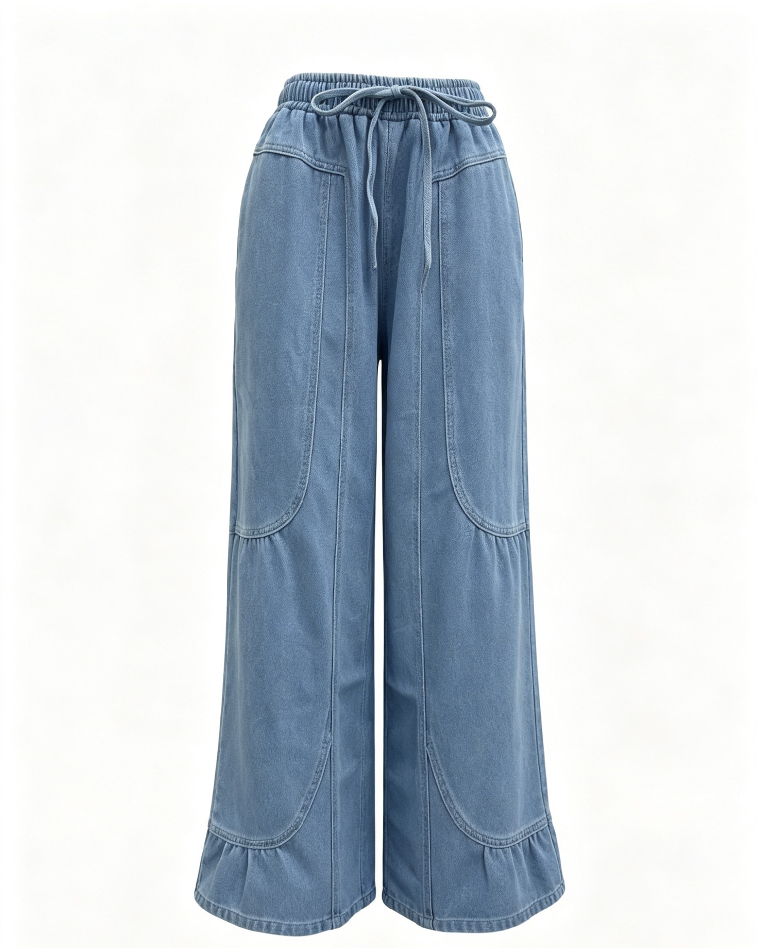 Denim Wide-Leg Pants for Casual Wear