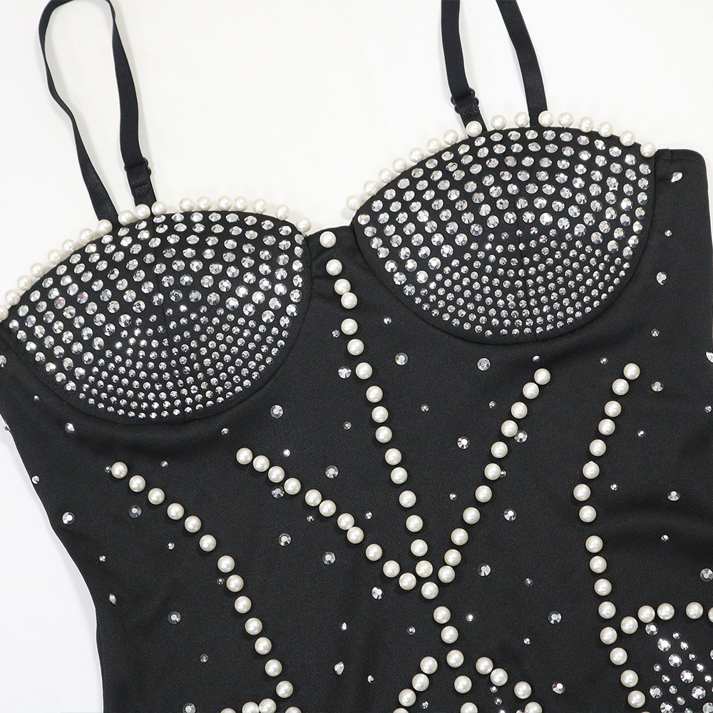 Strapless Beaded Bodycon Dress for Formal Parties