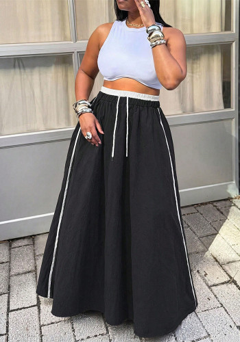 Women American Spring/Summer Drawstring Casual Skirt