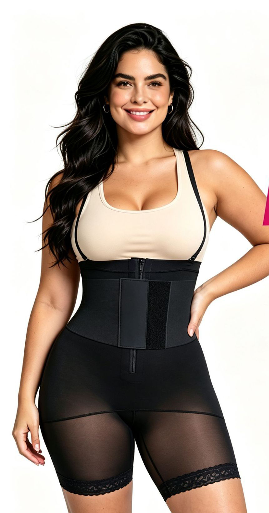 Lace-Up Fitted Body Shaping Bodysuit for Body Contouring