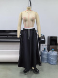 Women American Spring/Summer Drawstring Casual Skirt